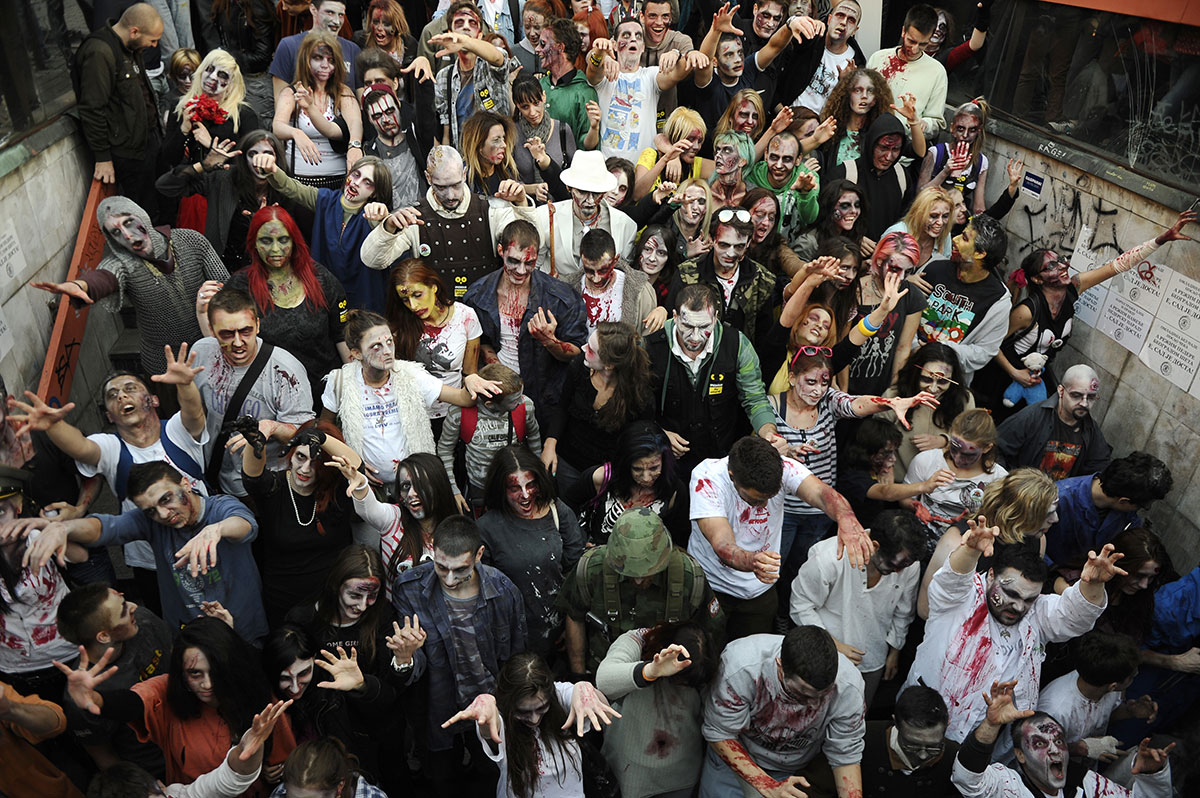 crowd of zombies